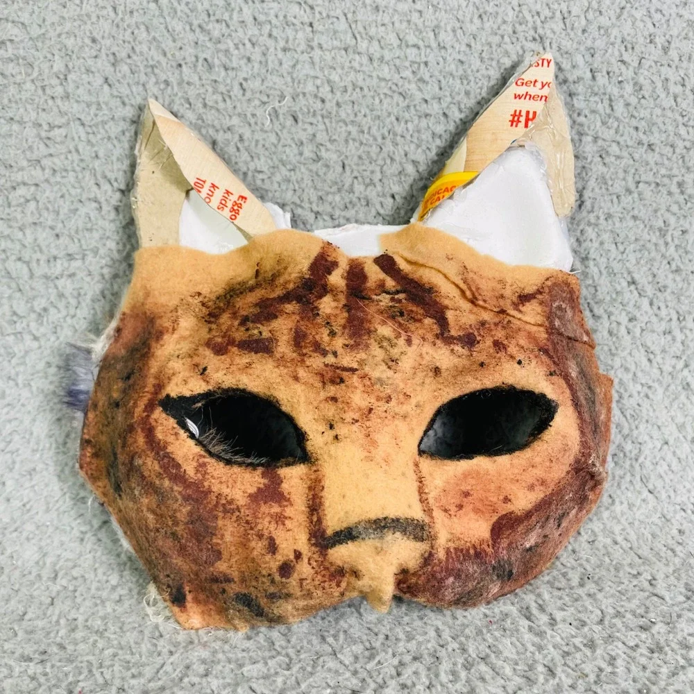 Felt Cat Therian Mask Handmade Costume Cosplay Feline‎ Halloween Party